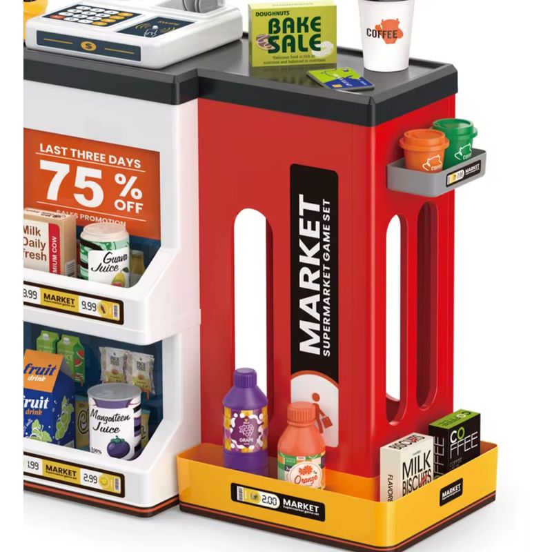 Set Juego Supermercado Minimarket Con Accesorios 47 Pcs Multiuso