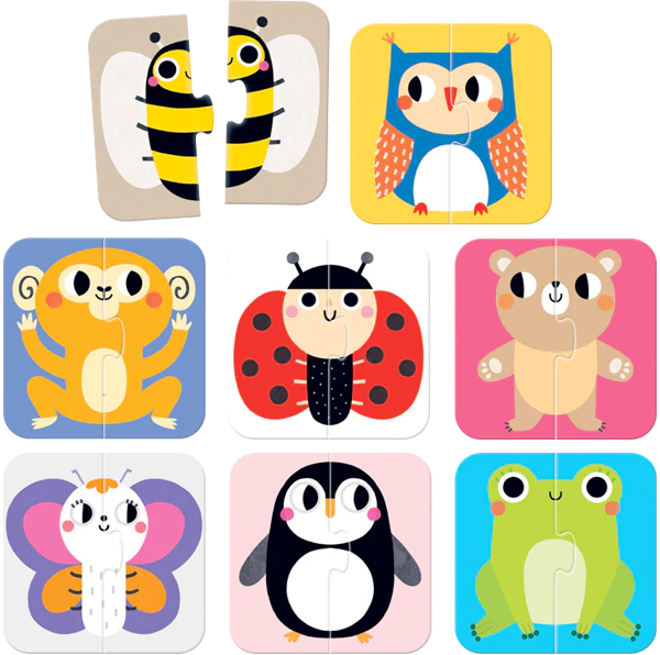 On-The-Go Halves Animals (16 Piezas, 8 Puzzles)
