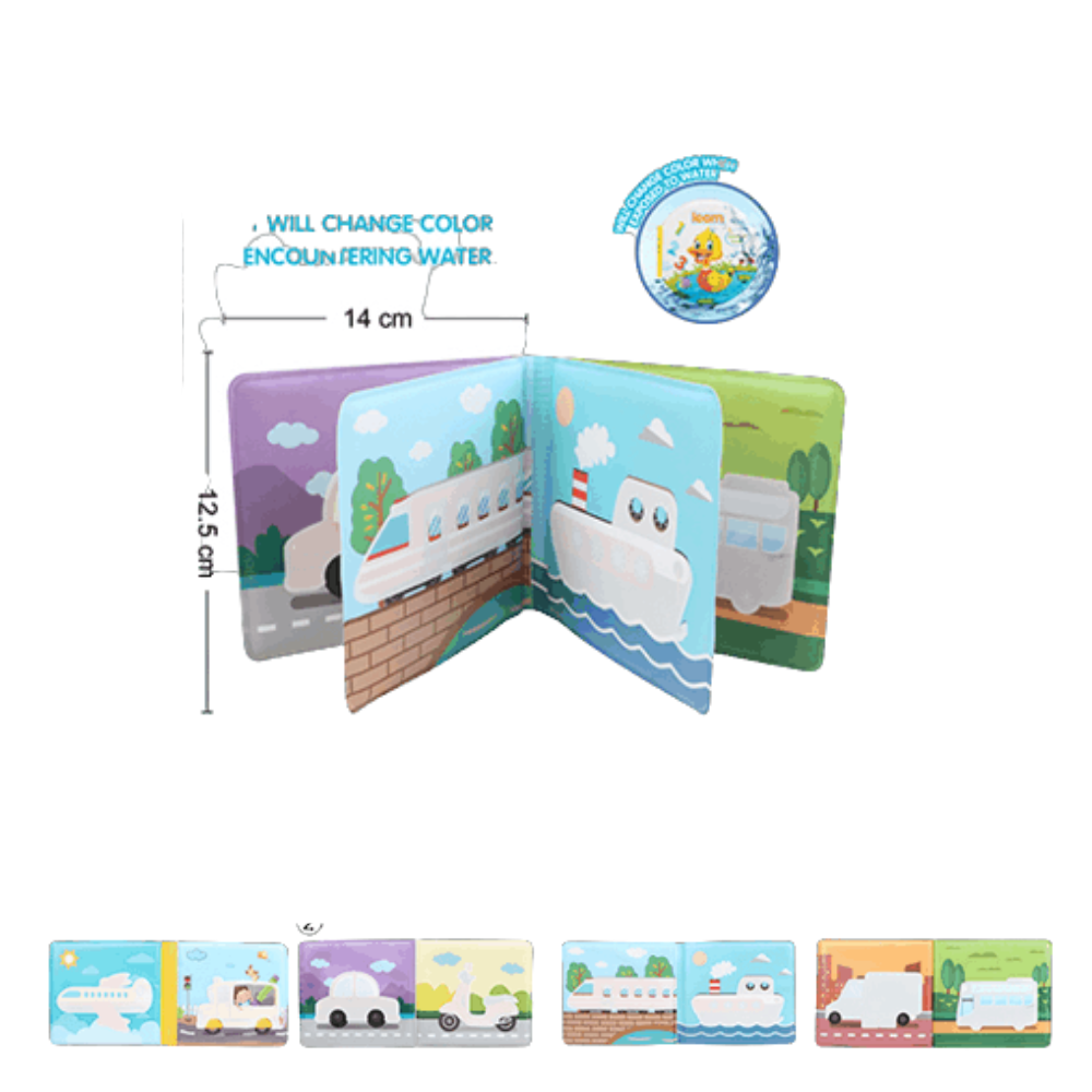 Libro de goma eva para el agua transportes