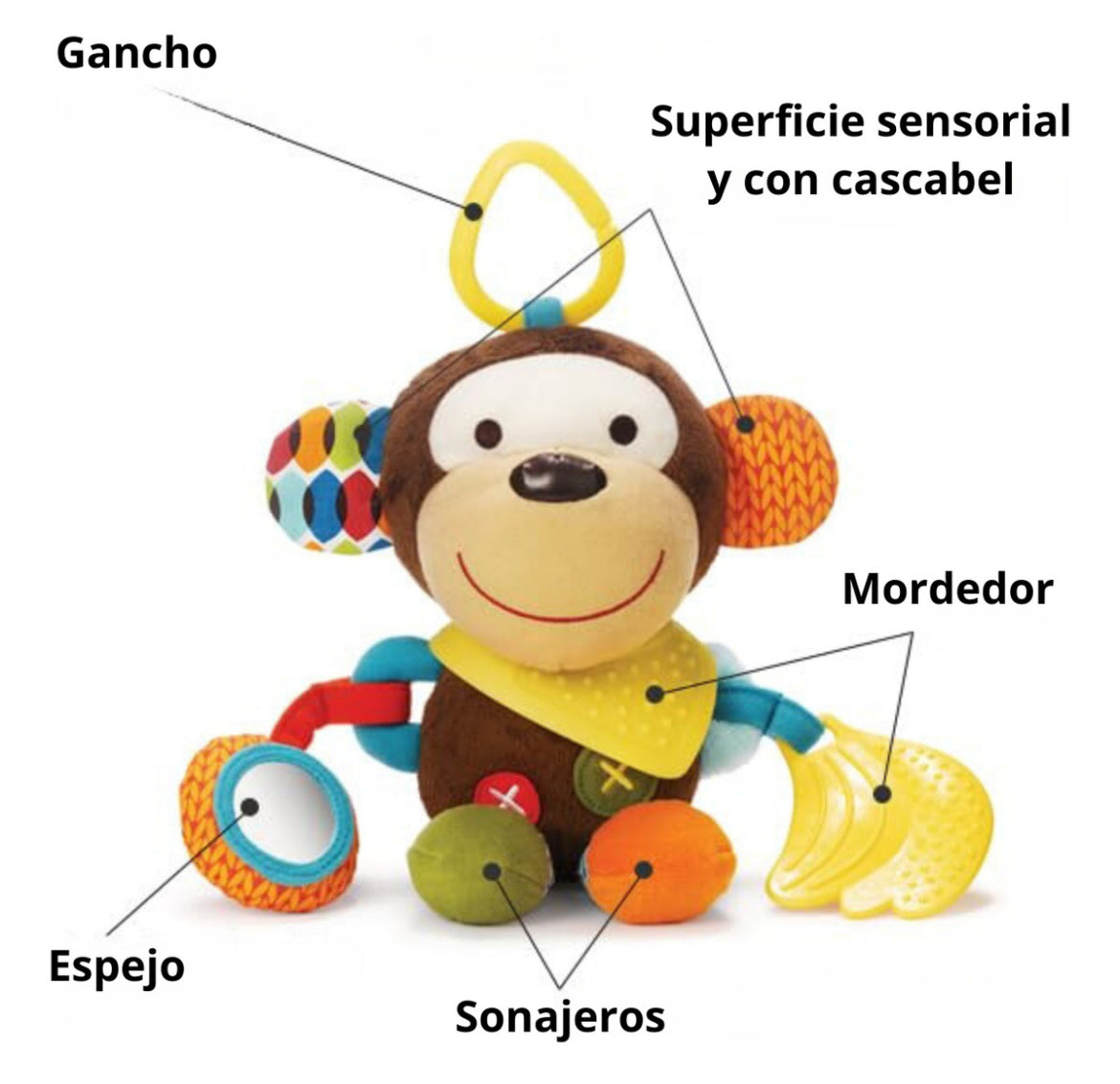 Peluche Multisensorial Sonajero Mordedor