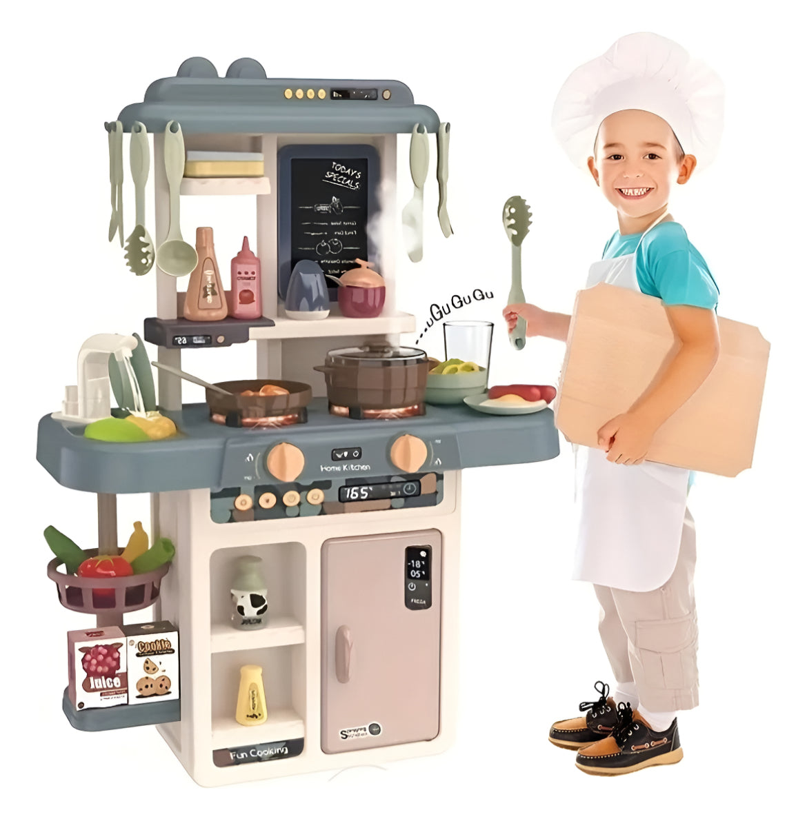 Set De Cocina Con Luz Sonido Agua Y Vapor De 42piezas