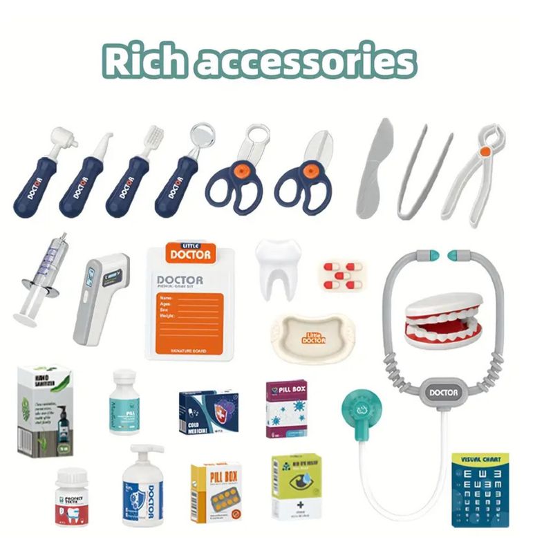 Set Juego Medico Dentista 30 Piezas Simulador Para Niños