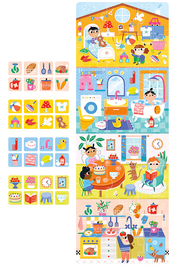 Puzzle Home / Conozco las partes de mi casa.