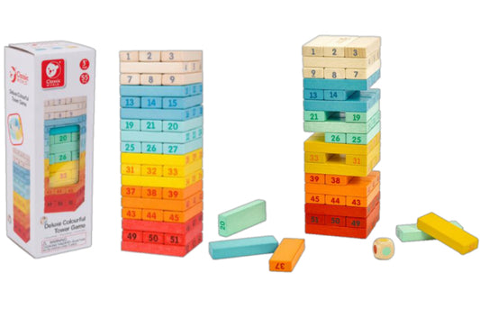 Juego de mesa torre multicolor madera
