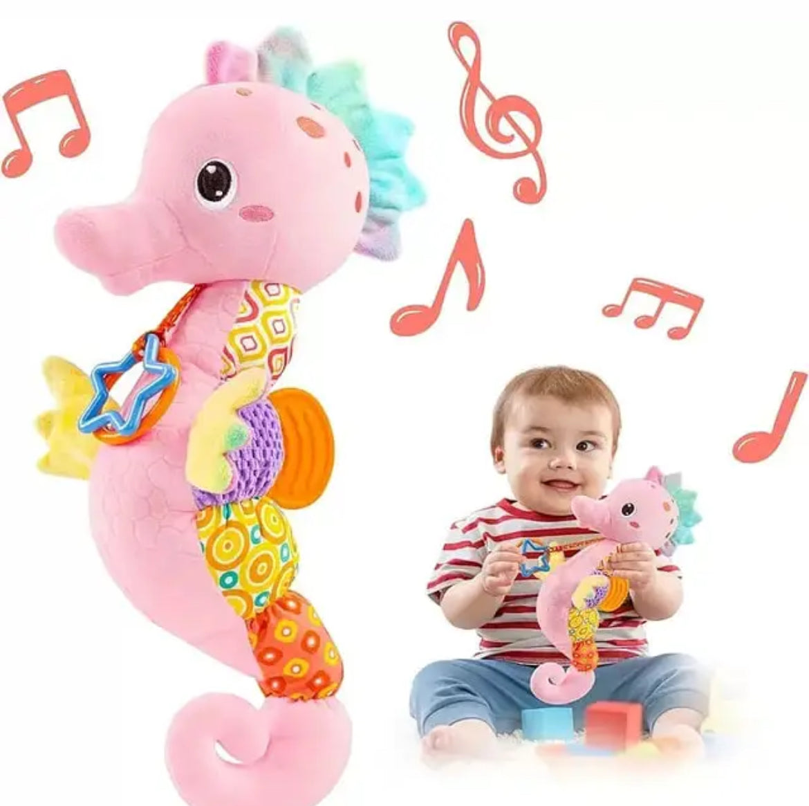 Peluche sonajero caballito de mar