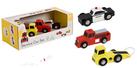 Set 3 autos madera