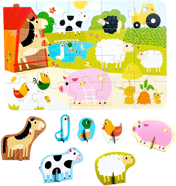 Figure It Out Farm (20 Piezas, 11 Figuras Cartón)