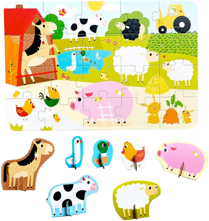 Figure It Out Farm (20 Piezas, 11 Figuras Cartón)