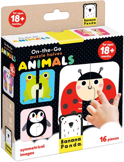 On-The-Go Halves Animals (16 Piezas, 8 Puzzles)