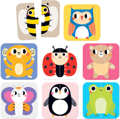 On-The-Go Halves Animals (16 Piezas, 8 Puzzles)