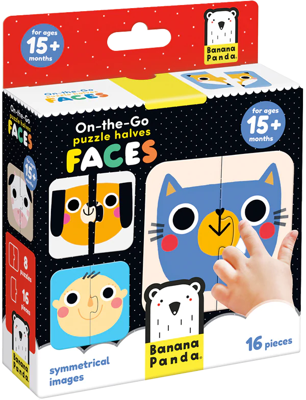 On-The-Go Halves Faces Puzzle (16 Piezas, 8 puzzles)
