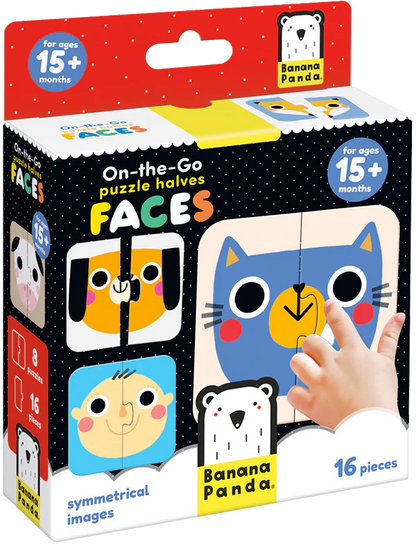 On-The-Go Halves Faces Puzzle (16 Piezas, 8 puzzles)