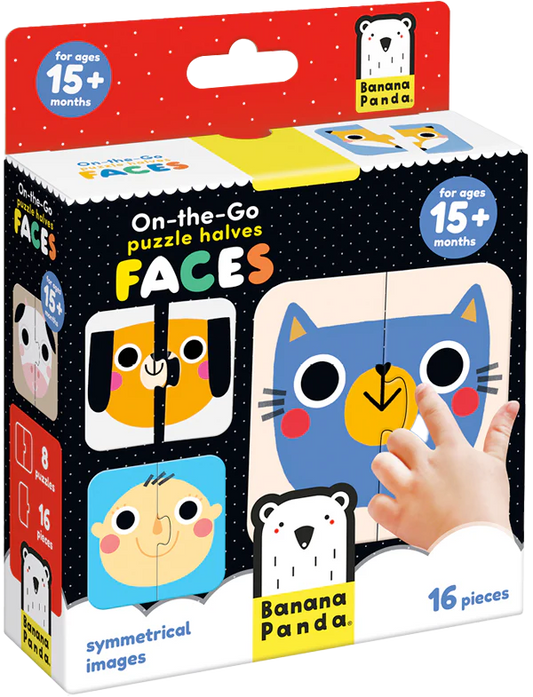 On-The-Go Halves Faces Puzzle (16 Piezas, 8 puzzles)