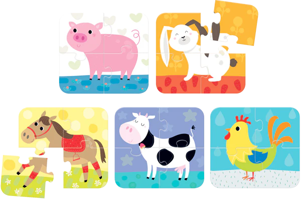 On-The-Go Animals (20 Piezas, 5 Puzzles)