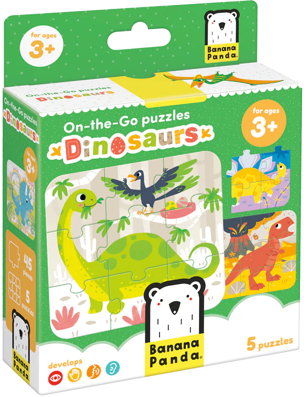 On-The-Go Dinosaurs (45 Piezas, 5 Puzzles)