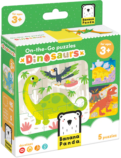 On-The-Go Dinosaurs (45 Piezas, 5 Puzzles)