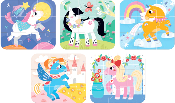 On-The-Go Ponies (45 Piezas, 5 Puzzles)