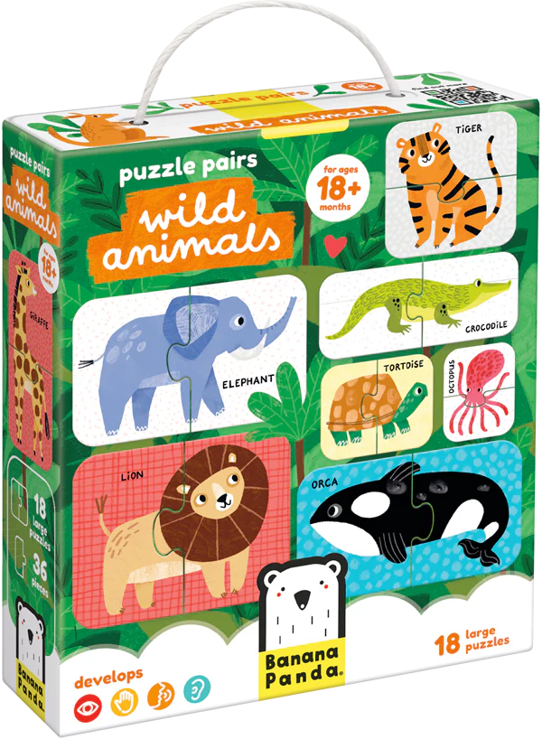 Pairs Wild Animals (36 Piezas, 18 Puzzles)