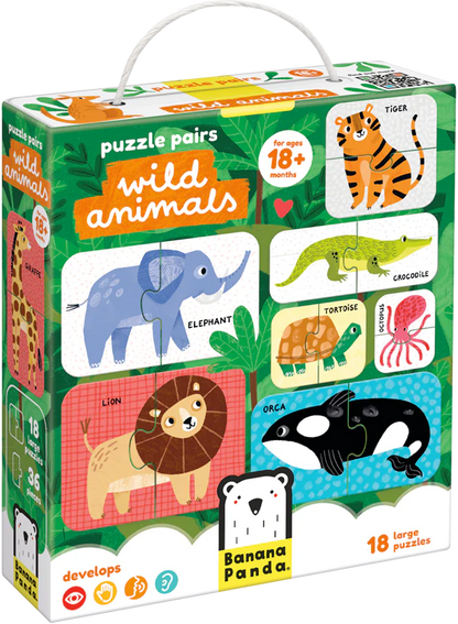 Pairs Wild Animals (36 Piezas, 18 Puzzles)