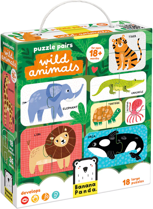 Pairs Wild Animals (36 Piezas, 18 Puzzles)