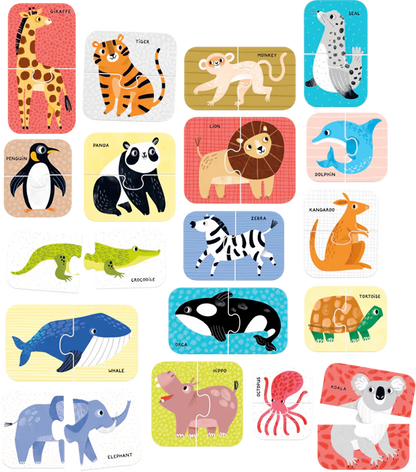 Pairs Wild Animals (36 Piezas, 18 Puzzles)