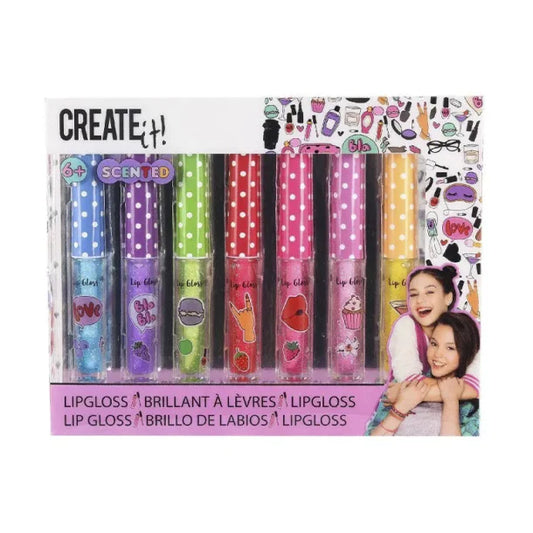 Brillos Labiales Con Glitter Y Aroma (7 Unidades)