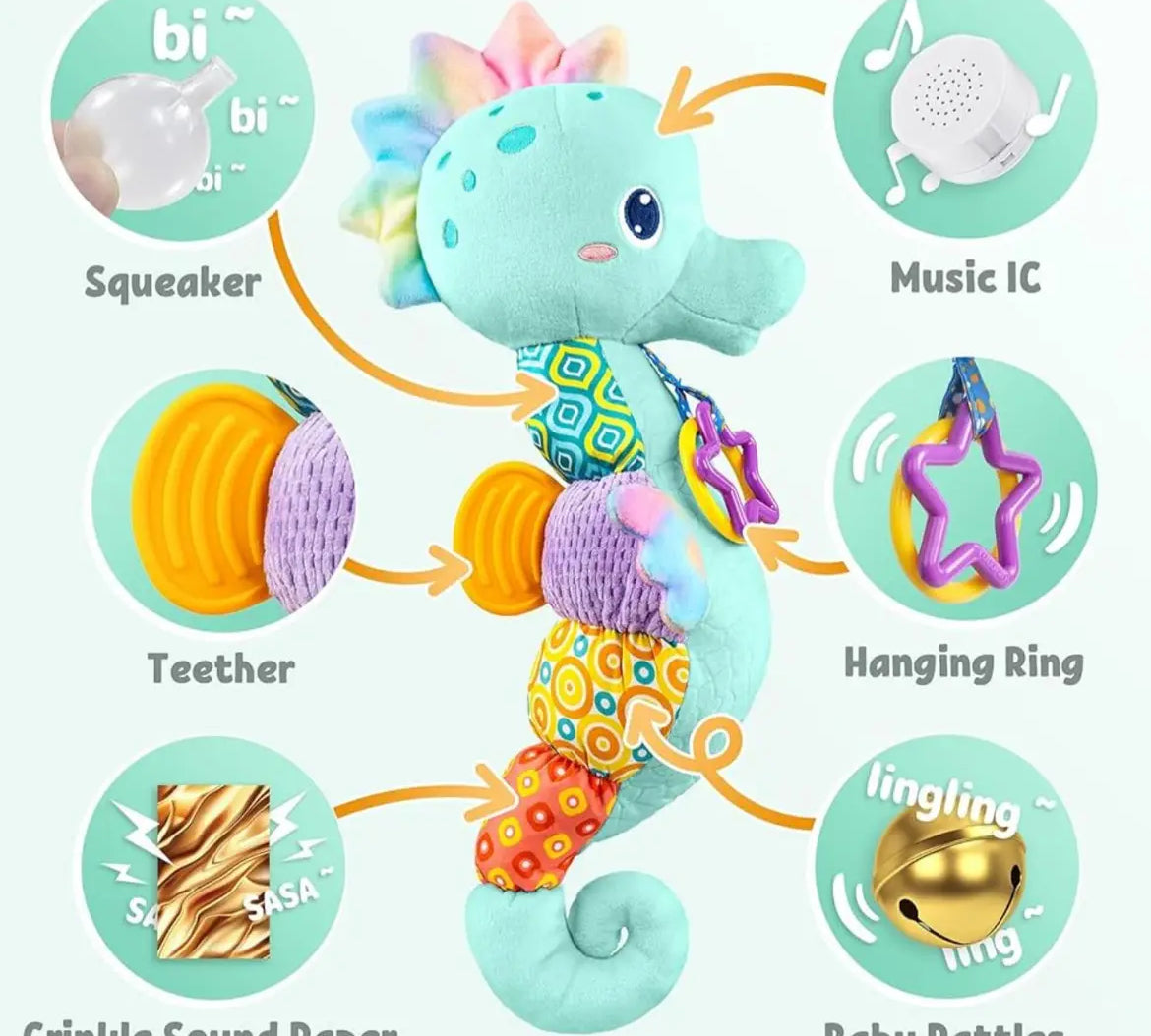 Peluche sonajero caballito de mar