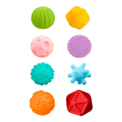 Pelotas De Plástico Suave Con Diversas Texturas Y Formas, 8 Unidades