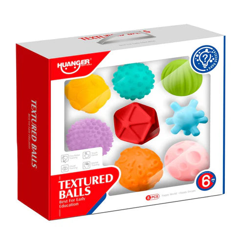 Pelotas De Plástico Suave Con Diversas Texturas Y Formas, 8 Unidades