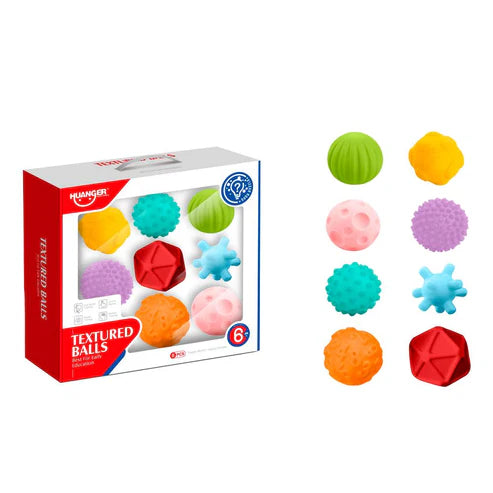 Pelotas De Plástico Suave Con Diversas Texturas Y Formas, 8 Unidades
